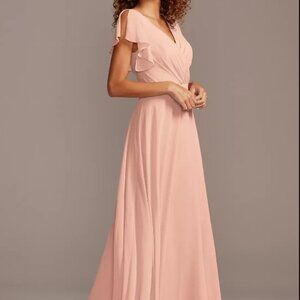 David's Bridal Flutter Sleeve Full Skirt Petal